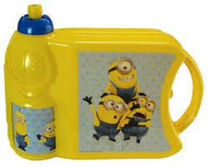Minion Despicable Me Plastic Sandwich and Beverage Bottle Combo Lunchbox-New!   - Picture 1 of 5