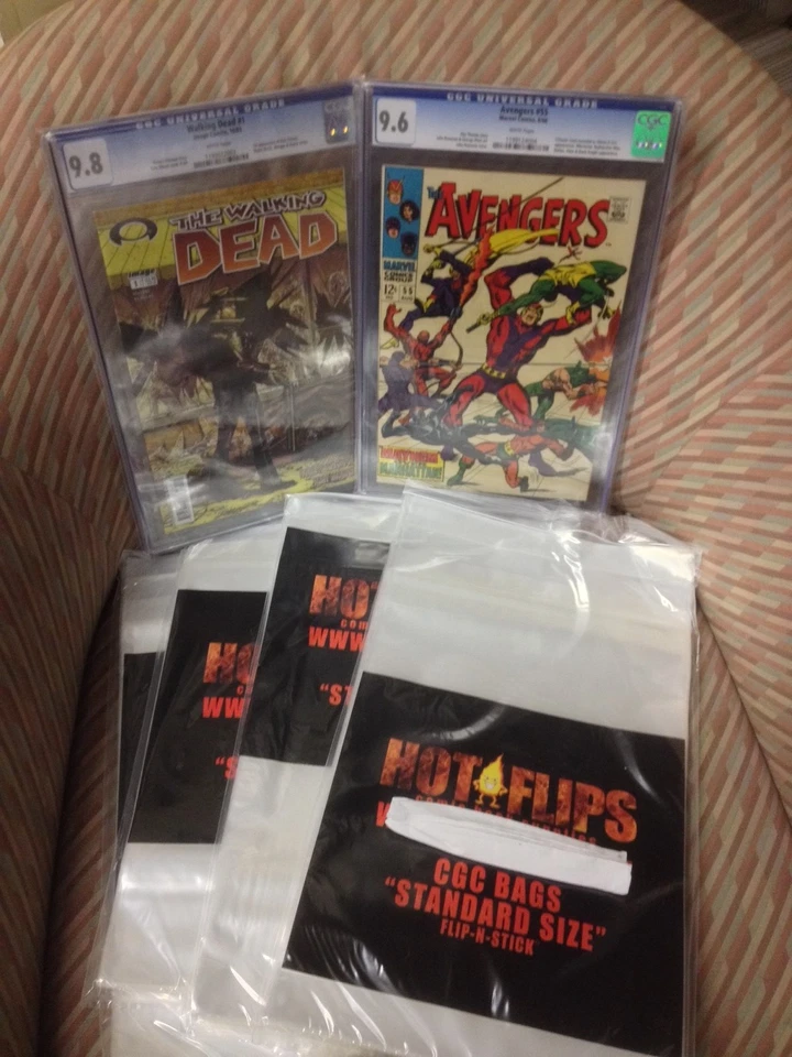 HOT FLIPS SUPPLIES CGC Graded Comic Book Bags Resealable 500 bags 10 packs