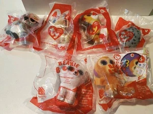 TY Teenie Beanie Boos Babies McDonald's Happy Meal Toys Lot Of 7 New Glitter - Picture 1 of 16