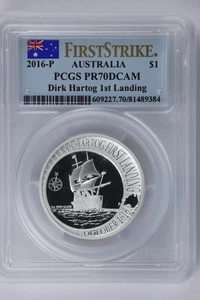 2016 Dirk Hartog Australian Landing Silver $1 High Relief coin PCGS PF70 DCAM - Picture 1 of 2