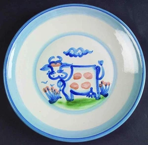 M A Hadley Country Scene Blue Luncheon Plate 5757472 - Picture 1 of 1