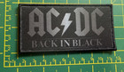 AC/DC Back In Black Printed Sew On Patch Officially Licensed