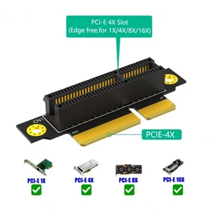 PCIE 4X 90 Degree Reverse Male to Female Risers Board Adapters Risers Card PCIE - Afbeelding 1 van 8