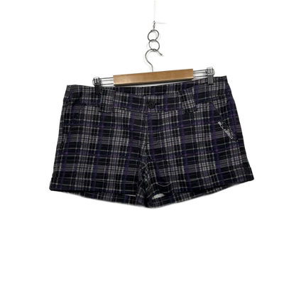 New Billabong Shorts Black Check Pockets Y2K 90s Hot Pants - image 1 of 4