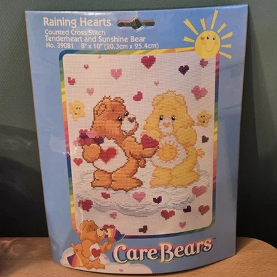 Care Bears Raining Hearts Counted Cross Stitch Tenderheart And Sunshine Bear - Image 1 of 3