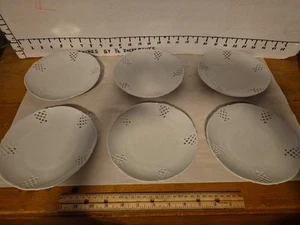 6 Vtg Dresden Schumann White Reticulated Dessert Bread Plates 6 1/8" Bavaria - Picture 1 of 10