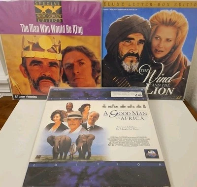Sean Connery 3 Laserdisc Lot- The Man Who Would be King, The Wind And The Lion + Foto 1 de 4