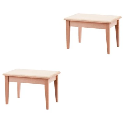  Set of 2 Miniatur Schreibtisch Puppenhaus Miniaturtisch Mini-Puppenhausmöbel - Bild 1 von 4