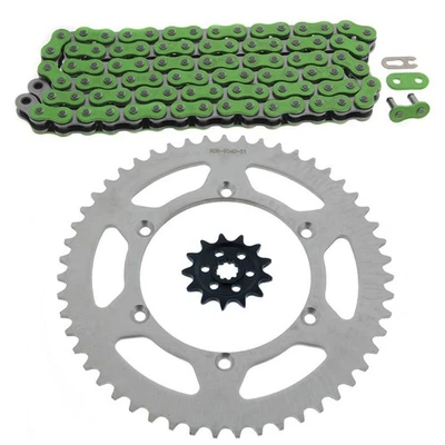 2004 2005 Kawasaki KX250F KX250 F Green Non O Ring Chain & Sprocket  14/51 120L - Image 1 of 4