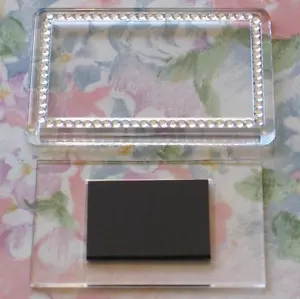 30x Blank Silver Gemstone Acrylic Magnet 70x45mm Photo Size & 81x55mm Frame Size - Picture 1 of 5