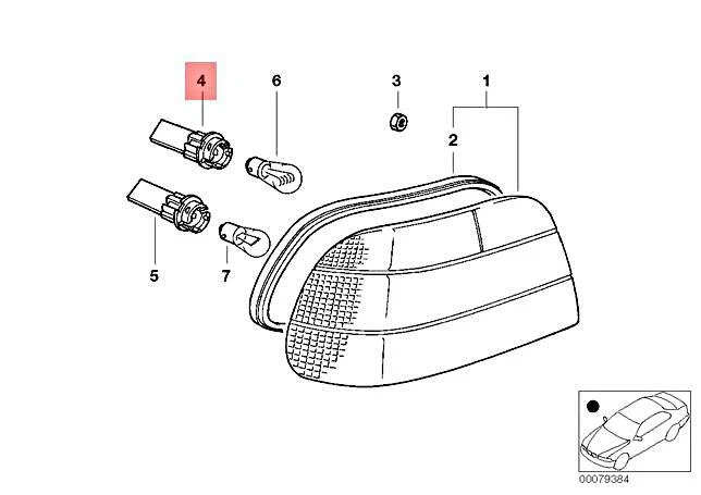 Original BMW E38 725tds 728i 728iL 730d 730i 730iL 735i Enchufe de bombilla 63218381243 Foto 1 de 1
