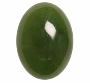 Natural Extra Fine Rich Green Nephrite Jade - Oval Cabochon - Russian - AAA+ Gra - Picture 1 of 1