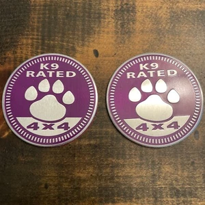 Dog K9 Rated 4X4 DEFECT Fender Badge for  JEEP WRANGLER YJ JL JK JT emblem USA - Picture 1 of 4