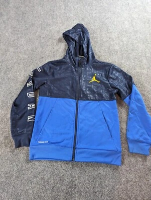 NIKE AIR JORDAN Sudadera con Capucha Niños L THERMA FIT Cremallera Completa Jumpman Hyper Azul Real  Foto 1 de 4