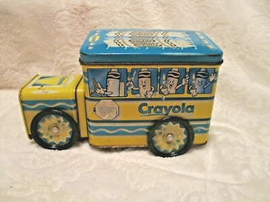 Vintage~Crayola Crayons~Tin School Bus~Turning Wheels and Crayons~1999 - Picture 1 of 12