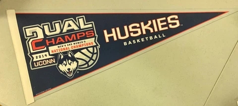 2014 University of Connecticut Huskies Basketball Dual Champs 12"x30" Pennant Cover
