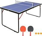 Midsize Folding Ping Pong Table Game Set, Portable Indoor Table Tennis Table