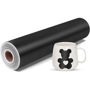 Glossy / Matte Black Permanent Vinyl Roll Self Adhesive Craft Outdoor for Cricut - Picture 1 of 13