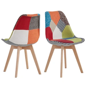Pack de 2 Sillas de comedor Modernas Silla Cocina Diseño Patchwork Multicolor - Imagen 1 de 11