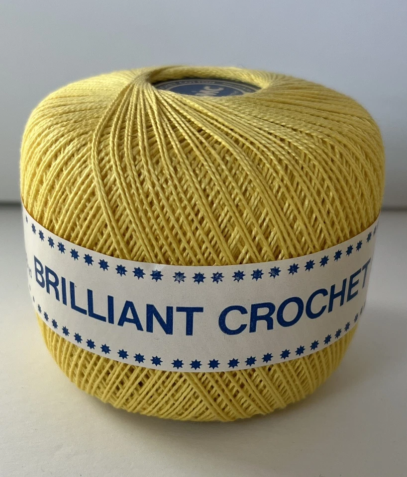 Un hilo de algodón de ganchillo brillante DMC #8729 amarillo nuevo Foto 1 de 4