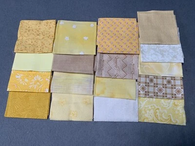 Tela de algodón acolchada amarilla y neutra de 17 piezas cuadrados 8,5" precortada Foto 1 de 4