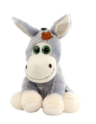 BIMAR Plüschtier Esel Kuscheltier Muli Plüsch Eselchen, Stofftier grau sitzend ca.20cm