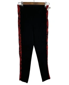 Zara Black Leggings Red Animal Print Side Stripe Women’s Size M - Picture 1 of 9