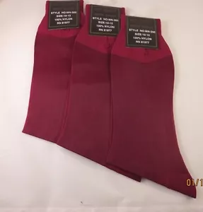 Calcetines de vestir transparentes para hombre 3PK 100 % nailon media pantorrilla ciruela talla 10-13 finos SEDOSOS - Imagen 1 de 2