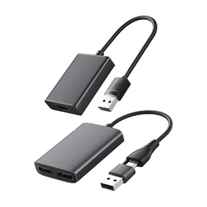 USB to Double 1080P 1080P Display Splitter Adapter For 1/2 Screens Easy Display - Zdjęcie 1 z 10