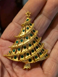 LIA Green Christmas tree brooch Only One  - Picture 1 of 3