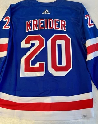 NY RANGERS AUTHENTIC JERSEY CHRIS KREIDER #20 ADIDAS SIZE 52 LARGE NHL HOCKEY - Image 1 of 4