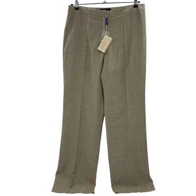 New WOOLMASTER Wool Linen Pant Size 16 Beige Lined Neutral Unhemmed Slacks - Image 1 of 4
