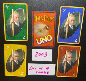 HARRY POTTER UNO 2003 Lot of 4 Draco Malfoy Cards - Picture 1 of 2