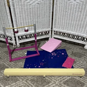 American Girl Doll Gymnastics Set~ Balance Beam, Mat, Bar, Wedge Pad, Towel - Picture 1 of 4