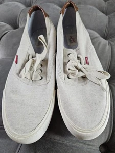 Levi's Lace Up Sneaker Men's 9 Canvas Casual Beige - Picture 1 of 6