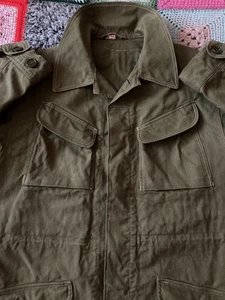 Vintage 60s Danish Army M58 HBT Cotton Field Jacket - Picture 1 of 24