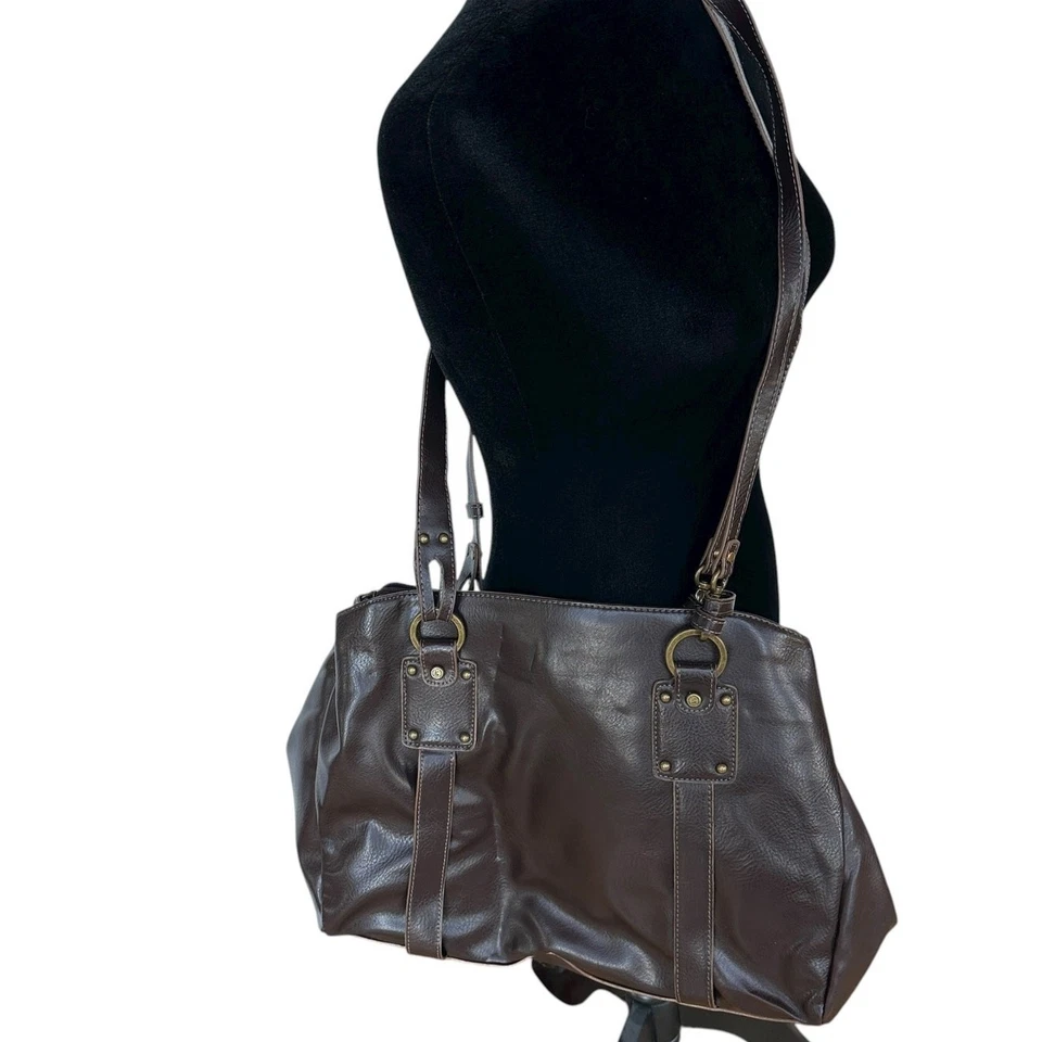 Bolso Bandolera Vintage Liz Claiborne Bolso de Hombro Cartera Marrón Imitación Cuero  Foto 1 de 4