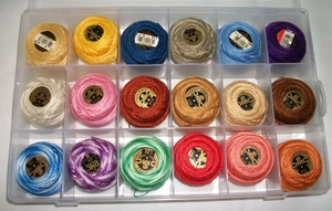 18 Balls Lot DMC Perle Pearl Cotton Size 8 with Container - Picture 1 of 4