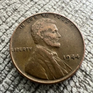 RARE 1944 Wheat Penny No Mint Mark “L” in Liberty On Rim Error Cent BN - Picture 1 of 2