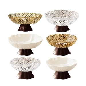 Fruit Bowl for Home Decor Household Candy Plate Modern Drain Footed Fruit Tray - Picture 1 of 32