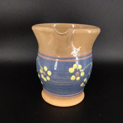 AYSGARTH POTTERY Pitcher Flowers North Yorkshire England VTG studio pottery hand - Image 1 of 4