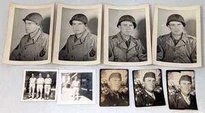 Vintage 1940s 1945 WWII Brussels Belgium Soldier Uniform Snapshot Photo 9 Lot - Picture 1 of 11