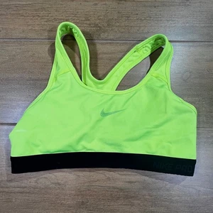Sujetador deportivo Nike Pro Dri Fit verde neón espalda deportiva mediano - Imagen 1 de 3
