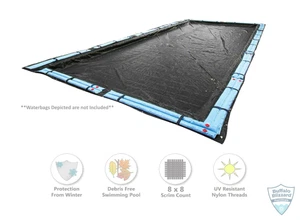 Buffalo Blizzard Deluxe Rectangle Swimming Pool Winter Cover - (Choose Size) - Picture 1 of 23