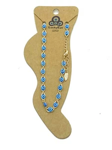 Evil eye Gold Plated Ankle Bracelet For Women Foot Bracelets#2503-LB - Picture 1 of 3