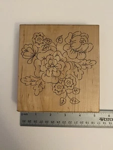 JRL Design V126 Paris Floral Large Wood Mounted Rubber Stamp RS3 - Picture 1 of 5