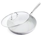 GreenLife Tri-Ply Stainless Steel Healthy Ceramic Nonstick, 12 Frying Pan Skille