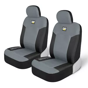 CAT Gray & Black Seat Covers For Cars, Trucks, & SUV - Set of (2) MeshFlex Ca... - Picture 1 of 7