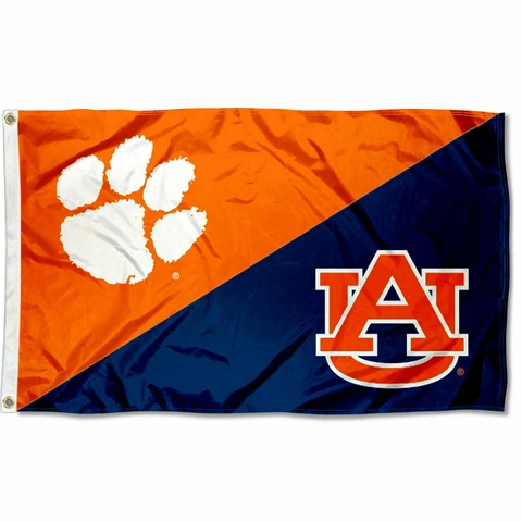 Clemson vs Auburn House Divided 3x5 Flag Banner Cover
