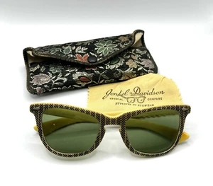 Vintage 1950s Women's CALOBAR Cat Eye Herringbone Pattern Sunglasses C23-48 - Picture 1 of 9